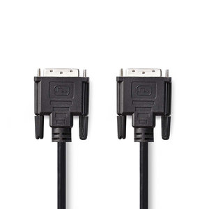 DVI-Kabel | DVI-D 24+1-Pins Male | DVI-D 24+1-Pins Male | 1080p | Vernikkeld | 10.0 m | PVC | Zwart | Polybag