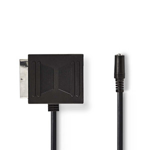 SCART-Kabel | SCART Male | SCART Female + 3,5 mm Female | Vernikkeld | 480p | 0.20 m | Rond | PVC | Zwart | Polybag