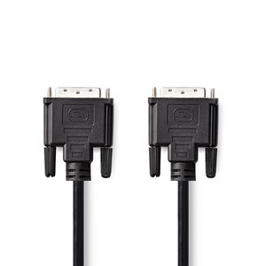 DVI-Kabel | DVI-D 24+1-Pins Male | DVI-D 24+1-Pins Male | 2560x1600 | Vernikkeld | 10.0 m | PVC | Zwart | Polybag