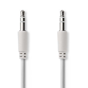 Stereo-Audiokabel | 3,5 mm Male | 3,5 mm Male | Vernikkeld | 1.00 m | Rond | Wit