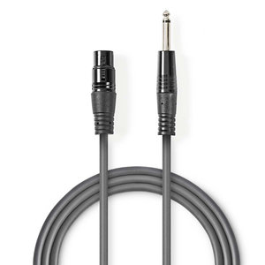 Ongebalanceerde XLR-Audiokabel | XLR 3-pins female - 6,35 mm male | 1,5 m | Grijs