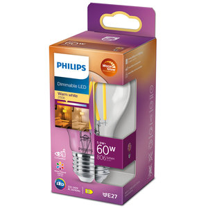 LED lamp E27 60W 806Lm peer helder dimbaar