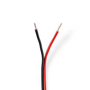 Speaker-Kabel | 2x 0.75 mm² | Koper | 25.0 m | Rond | PVC | Rood / Zwart | Rol