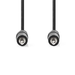 Stereo-Audiokabel | 3,5 mm Male | 3,5 mm Male | Vernikkeld | 0.50 m | Rond | Zwart | Label