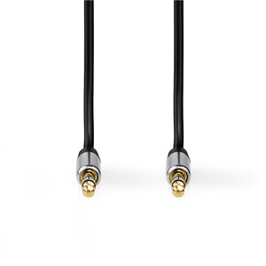 Stereo-Audiokabel | 2,5 mm Male | 3,5 mm Male | Verguld | 1.00 m | Rond | Zwart | Polybag