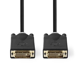 DVI-Kabel | DVI-D 24+1-Pins Male | DVI-D 24+1-Pins Male | 2560x1600 | Verguld | 3.0 m | PVC | Antraciet | Doos