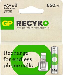 GP ReCyko AAA 650 mAh 2 stuks Oplaadbare NiMH Batterij